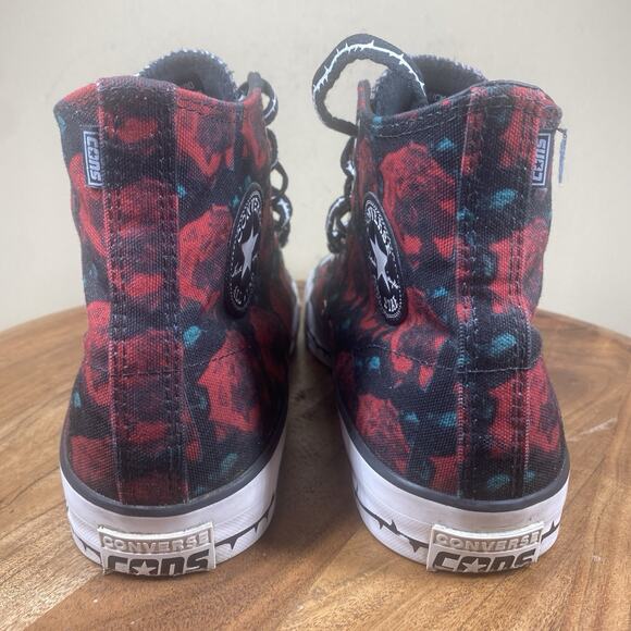 Converse Chuck Taylor Much Love Mens Black Red Size 9.5 High Top Y2K Rose Shoes - Picture 6 of 10